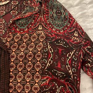 70’s inspired printed silk shirt